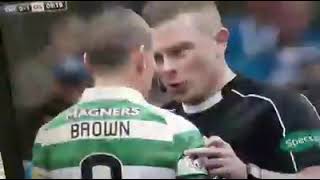 Referee John Beaton turning a blind eye to an elbow from Scott Brown.