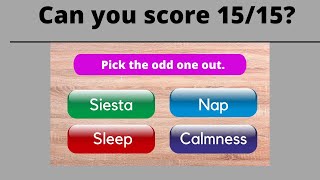 Odd one out quiz | English vocabulary test|Can you pass | Competative english MCQ