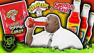 Adding Warheads Popping Candy To Swedish Fish Soda!