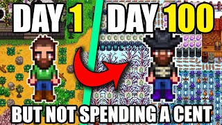 I Played 100 Days of Stardew Valley BUT Without Spending Money