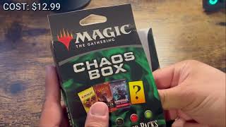 Opening a Magic the Gathering Mystery Chaos Box Searching for Rare Packs!