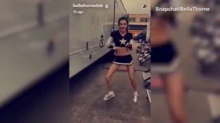 Give me a B! Bella Thorne as a cheerleader jumps on trampoline   Daily Mail Online