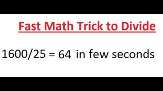 Math Trick to fast multiply and Divide by 5., 25, 125 and 15