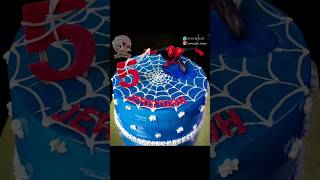 Spiderman Theme Cake Decorating Idea for Fifth Birthday #shorts #shortsfeed #trending #ytshorts