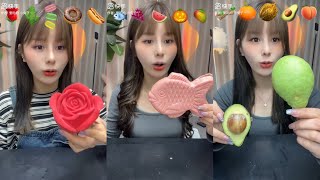 Asmr Eating Emoji Foods 🍭🧋🍿🥑🍓🍉🥑🍰🥩🍅🍦 Relaxing Tiktok Food | Satisfying