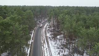 Budowa drogi Wojciechów - Kozłów - Rajec Szlachecki z lotu ptaka