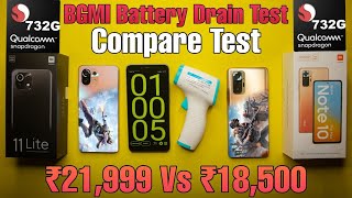 Mi 11 Lite vs Redmi Note 10 Pro Max Compare + Pubg Battery Drain Test 🔋 SD 732G vs SD 732G