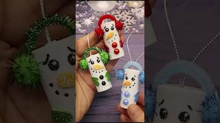 ☃️ Cute Snowmen ☃️☃️☃️ DIY Christmas Decorations #Shorts