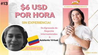 #13 Jennifer 🇨🇴 Egresada de Negocios Internacionales👉 Asistente Virtual, $6/hora trabajando remoto