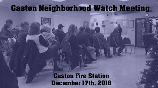 Gaston Neighborhood Watch Meeting