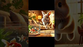 Rabbit Destroy Aquarium  #funny #shorts #ai #cute