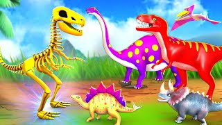 Super Magical Golden Dinosaur Skeleton Fun Adventures with Ancient Dinosaurs | Jurassic World Videos