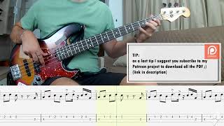 Rick James - Give It To Me Baby 12 Inch BASS COVER + PLAY ALONG TAB + SCORE PDF