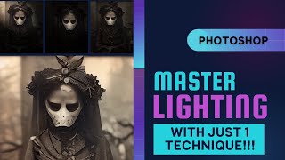 Master Photoshop Lighting - ONE Technique To Do It All!  Directional, Spot, Ambient, Etc!