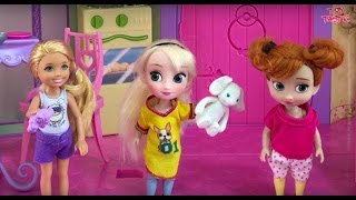 Barbie Elsa & Anna Dolls Episodes! Games Toys Slide Swing Hair Cut Makeover Disaster!