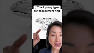 4 prong types for engagement rings, explained #engagementring #moissanite #prongs #weddingring