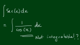 Integration of ∫sec(x)dx