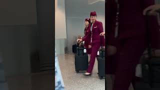 Qatar 🇶🇦 cabincrew in Germany #youtubeshorts #cabincrew #virelshorts # #flaying #qatarairways