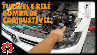 Localização do fusível e relé da Bomba de combustível Volkswagen Virtus e Novo polo TSI MPI MSI