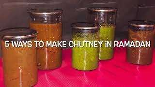 5 ways to make chatney|Every type of chatney|Ramadan special|recipe in eng/urdu by jamila