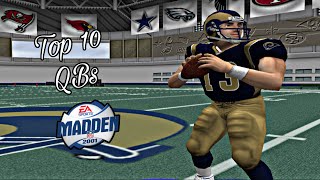 Top 10 highest rated QBs in Madden 2001