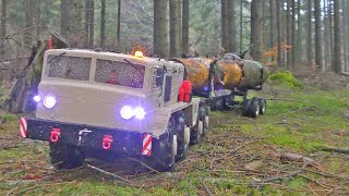 RC Waldarbeiter in Action / Russischer MAZ 537 / Ural 4320 im Matsch