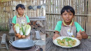 Delicious Little chef Hang's Fried Cabbage recipe , Rural life village