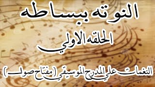 النغمات علي المدرج الموسيقي (مفتاح صول)