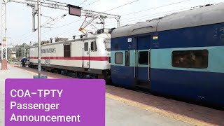 Kakinada to Tirupati Passenger Announcement 57258 and Arrival and departure at Rajahmundry