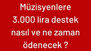 Müzisyenlere 3.000 lira destek nasıl ve ne zaman ödenecek ?