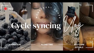 SELF CARE MOTIVATION| cycle syncing, ordinary moments at home, alone time, & self care ritruals