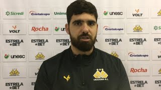 Zagueiro Rayan fala sobre a preparação para a partida contra o Guarani/SP, no Heriberto Hülse