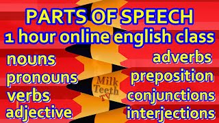 1 hour english class ESL | Learn Parts of Speech in English Grammar | 8 Parts of Speech explained