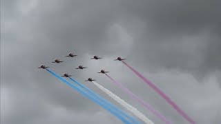 The Red Arrows Rolling Show at Cosford Airshow 2024 9/6/24, 4K