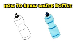 How to Draw Water Bottle with Markers – Colored & Detailed Drawing Process