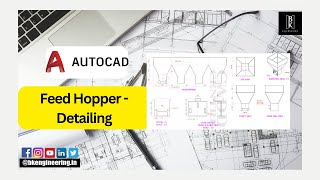 Feed Hopper - Detailing using Autocad | Mechanical Autocad | Mechanical Engineering