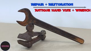 Antique Hand Vise and Wrench Double Restoration