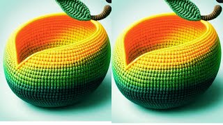 🥭💯👍AMAZING 🥭💯👌KNITING CROCHET 🥭MANGO BASKET MAKING TUTORIAL VERY EASY #crochet #mango #basket