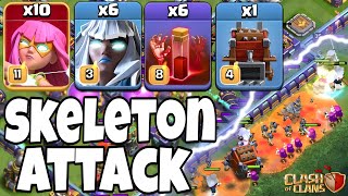 Electro Titan Super Archer Attack With Skeleton launcher!! SKELETON ATTACK - Clash of Clans