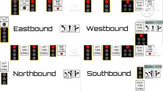 Traffic Signal Animation #2 | Flashing Yellow Arrows, Doghouses, and Left Turn Signals