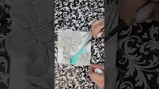 making a clay flower painting on mini canvas #art #painting #shorts