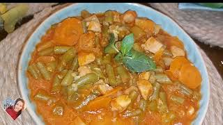 خوراک لوبیا سبز یک شام #رژیمی خوشمزه#سبزیجات #like