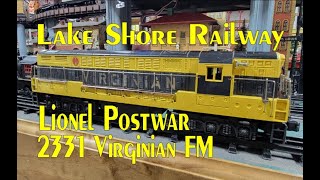 Lionel O Gauge Postwar 2331 Virginian FM Trainmaster Rescued Lake Shore Railway T-Rail Layout No145