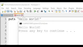 Run Ruby programs in Notepad++ editor