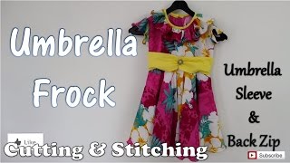 Umbrella Frock | Umbrella Sleeve | Back Zip | How To Sewing Tutorial | Diy