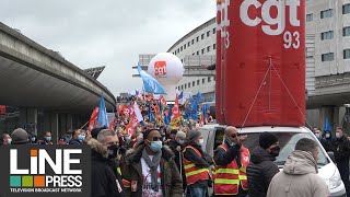 Manifestation des salariés d'Air France / Roissy-en-France (95) - France 18 mars 2021