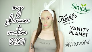 my skincare routine 2021 | Kiehl's, Simple, Vanity Planet, Trophy Skin, Aztec Indian Healing Clay