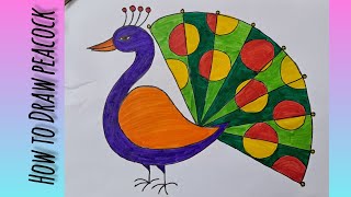 Simple Peacock 🦚  Drawing| drawing for kids| school drawing #easydrawing #kidsvideo