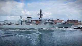 HMS Iron Duke back in Portsmouth After Maintenance