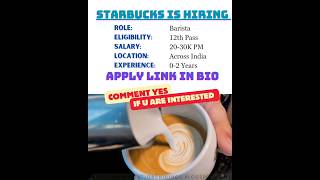 Starbucks Is Hiring 🌟#jobs #workfromhome #shortsviral